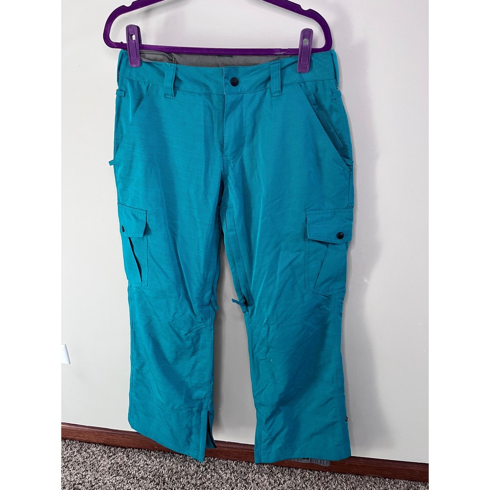 Empyre Womens Teal Blue 10K Waterproof Snow Cargo Pants Small